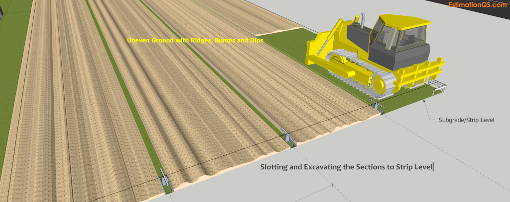Drawing Fig.1 - Slotting and Excavating Ground Sections to Strip Level