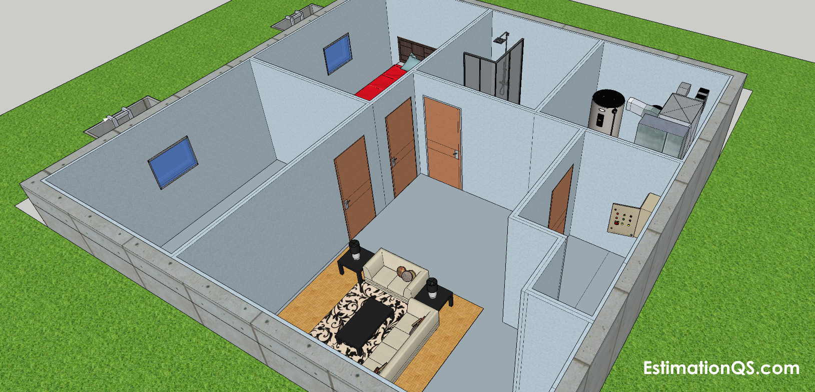 Walkout Basement Plan View (3b) CUT