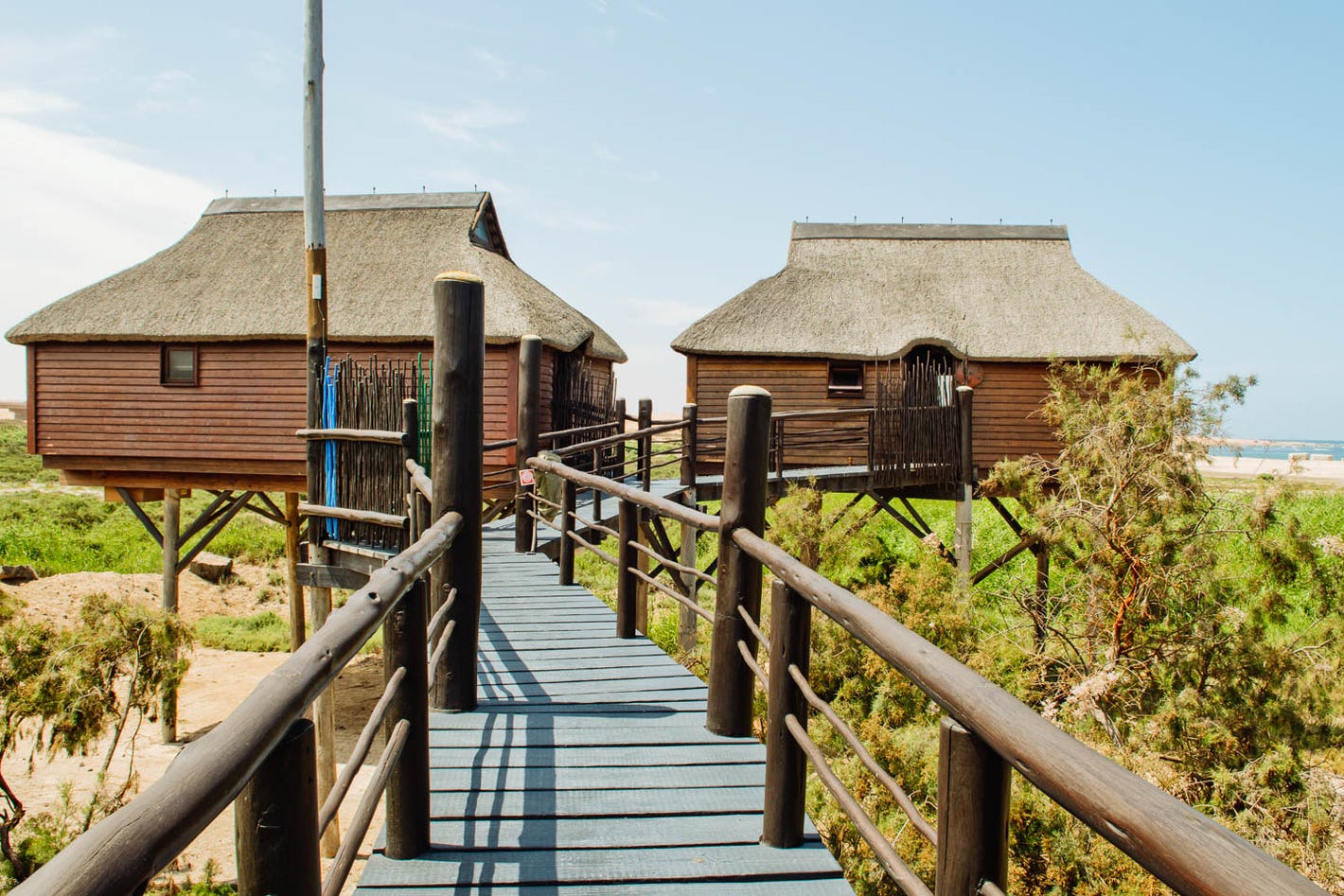 Stilt House Thatched Bungalow Wooden Walkway The Stiltz BNB Swakopmund Namibia