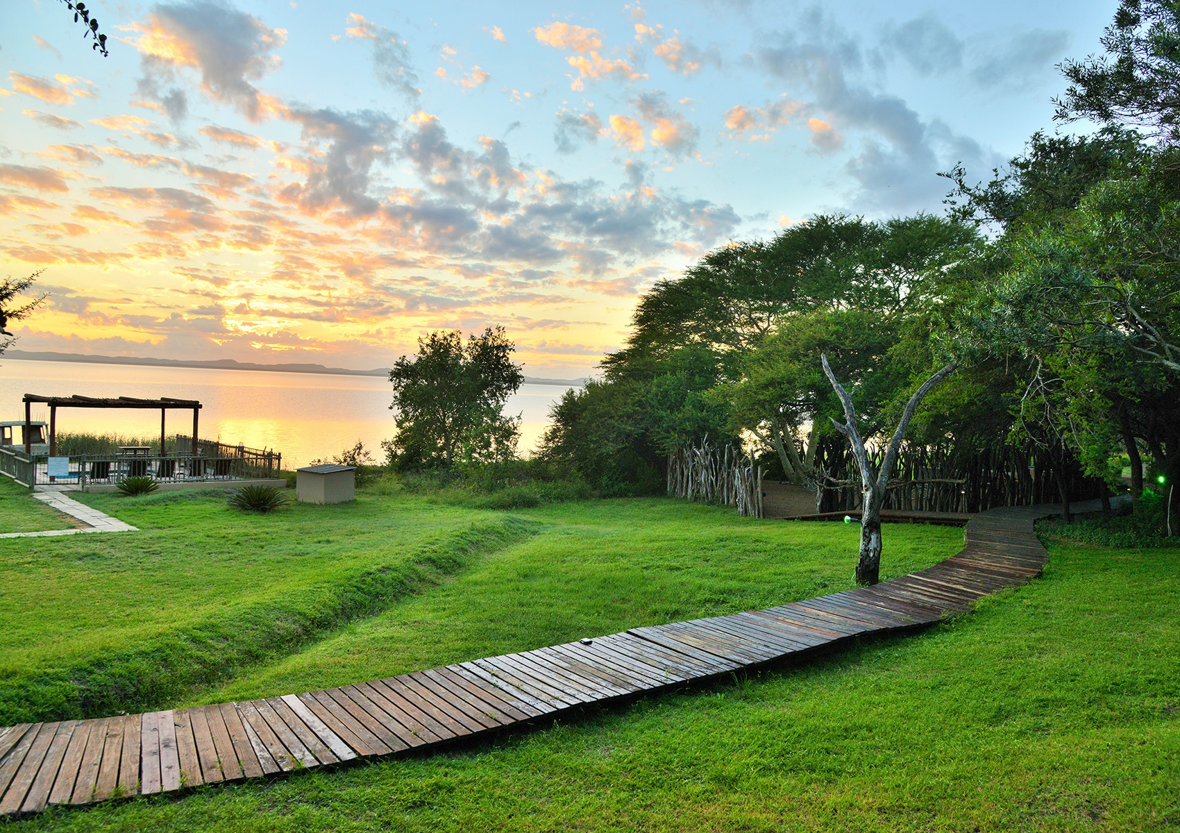 Wooden Boardwalk Nibela Lake Lodge Hluhluwe KZN South Africa