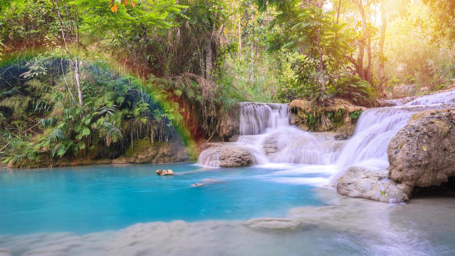 Luang Prabang in Laos - Waterfall - Ancient City