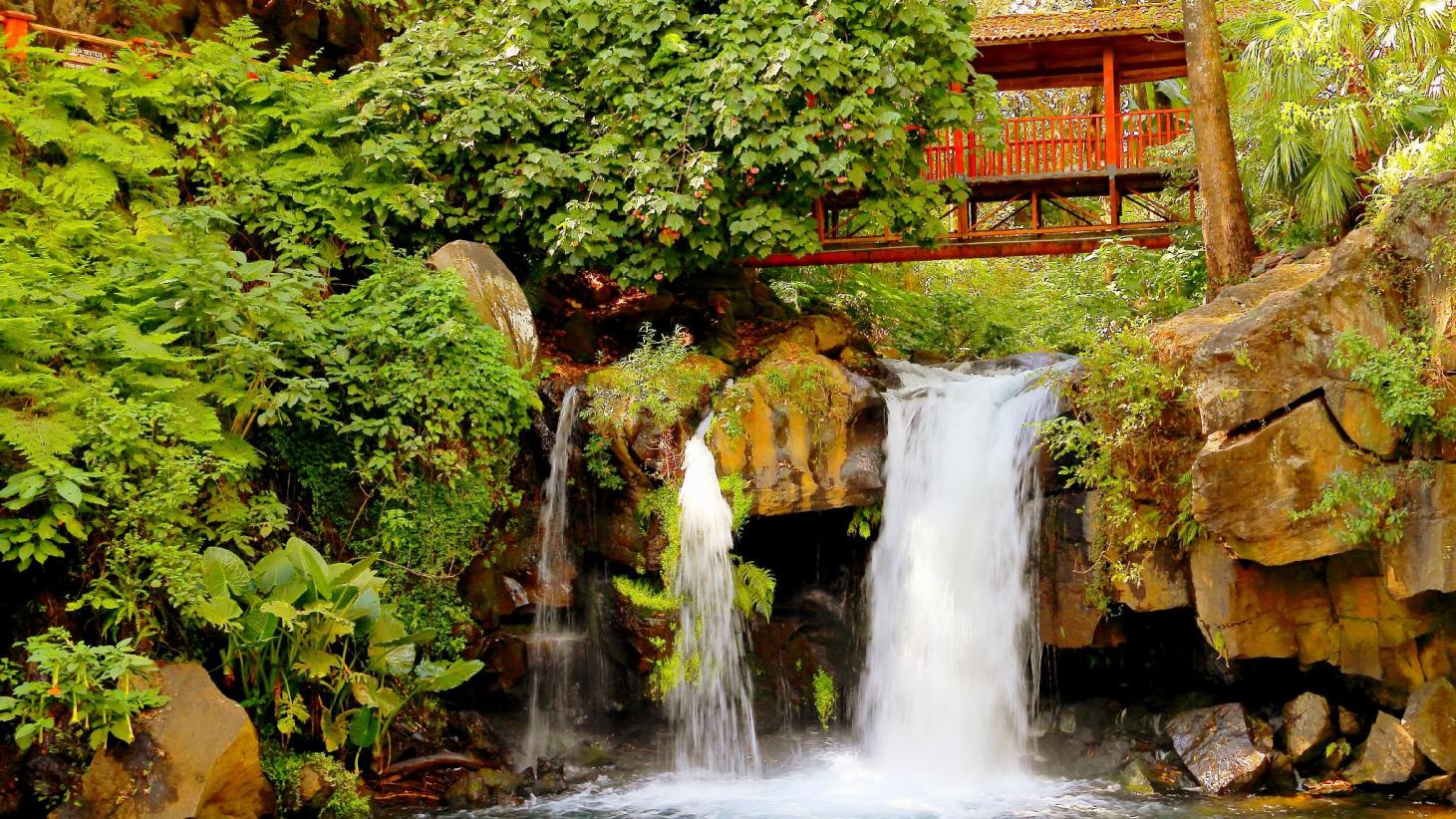 Uruapan, Michoacan, Mexico Waterfall Under Bungalow