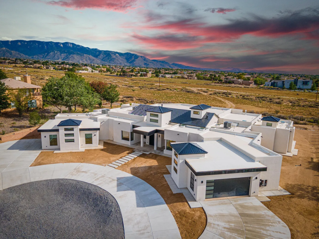 Newly Built House in Albuquerque on 9328 Oakland Avenue NE, NM87122 - 6 Bedroom and 6 Baths with 4 Attached Garages on Gross Floor Area 6,116 sqft - Built in 2022 - Price $2,800,000