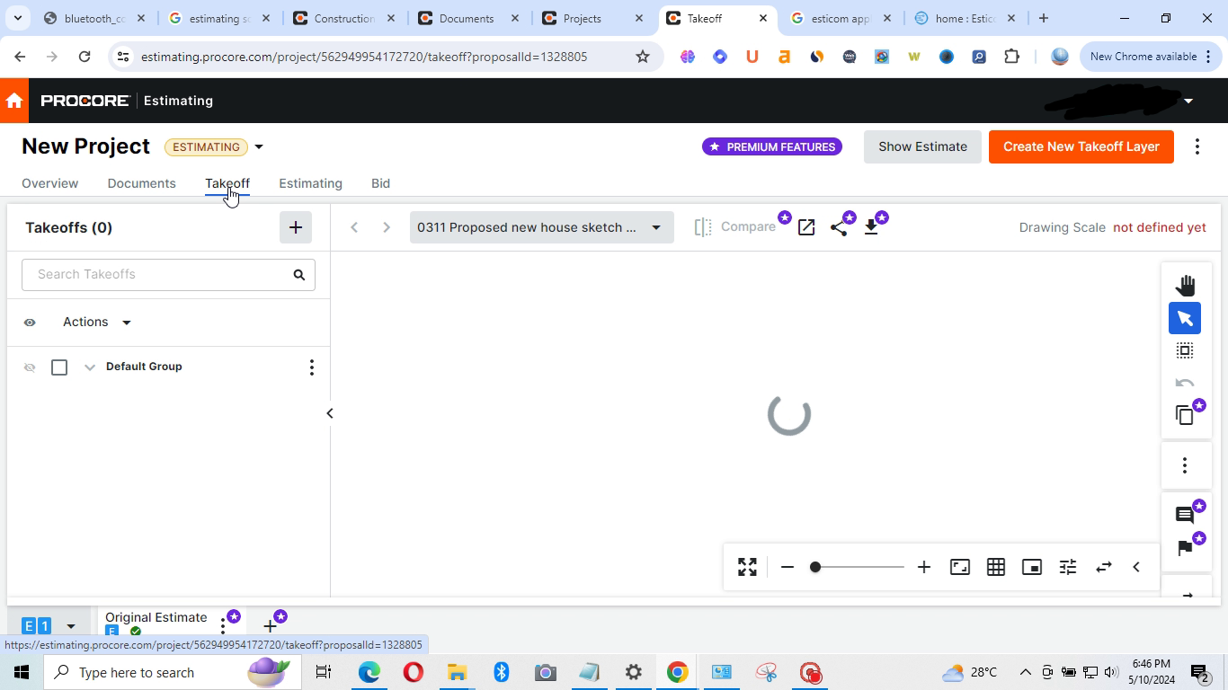 Takeoff Screen Procore