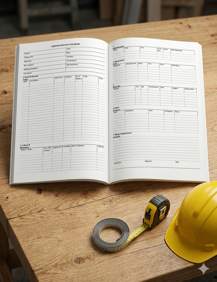 Construction Daily Site Logbook: Dayworks and Progress Reports by Macron Venter.